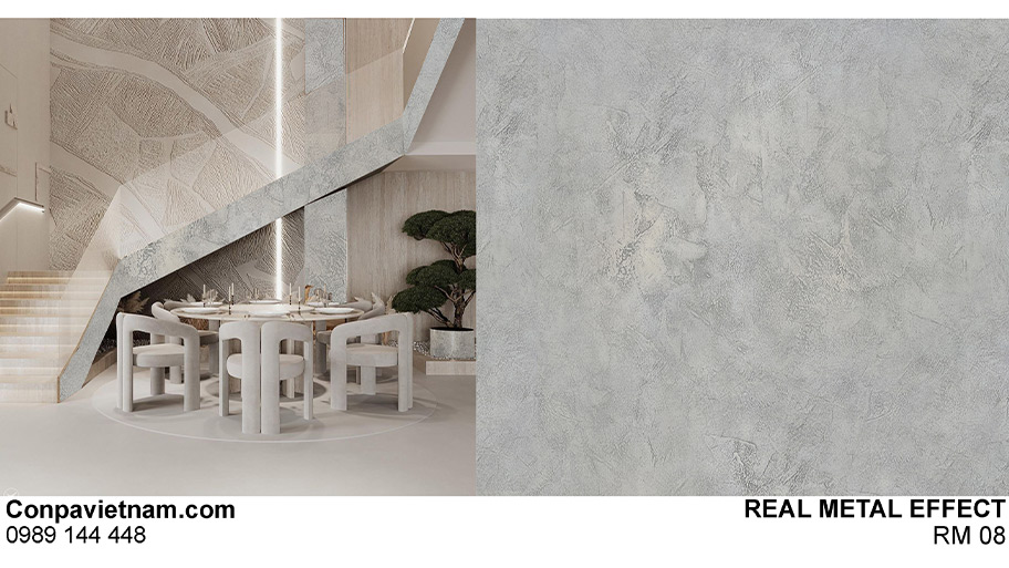 Ứng dụng sơn kim loại thật cho cầu thang