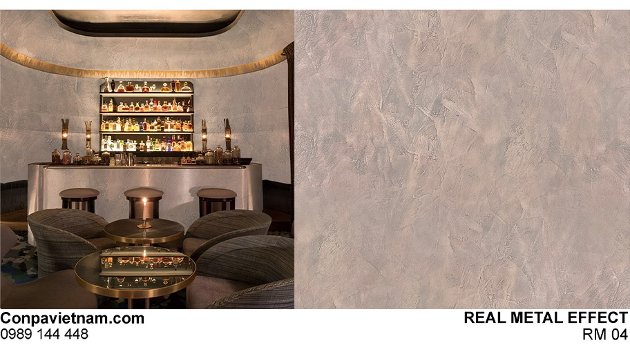 Ứng dụng sơn kim loại thật cho quán cà phê