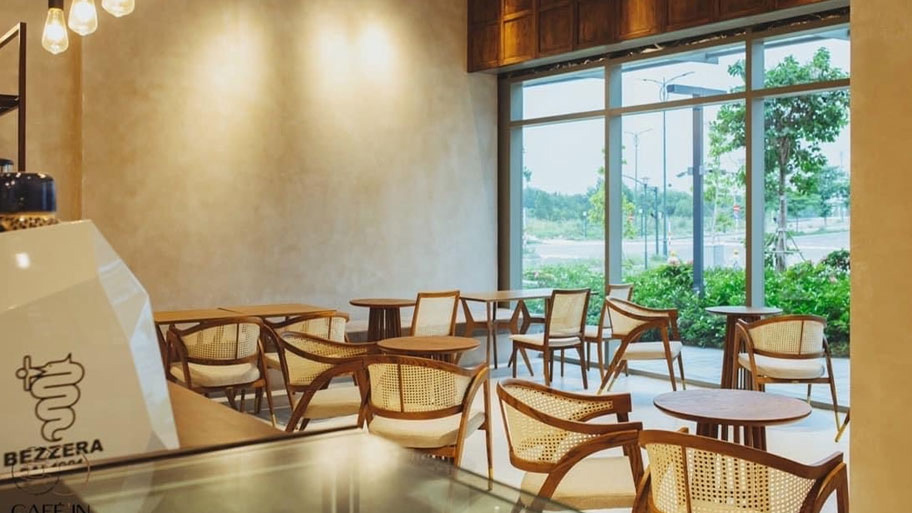 Các công trình ứng dụng sơn cát nghệ thuật Conpa đẹp Mẫu quán cafe ứng dụng sơn cát nghệ thuật