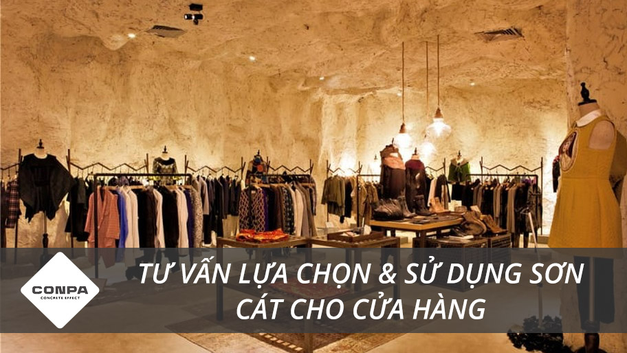 Sử dụng sơn cát cho cửa hàng