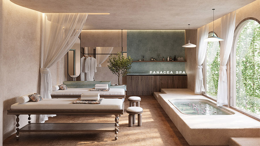 Các công trình ứng dụng sơn cát nghệ thuật Conpa đẹp Ứng dụng sơn cát cho quán spa