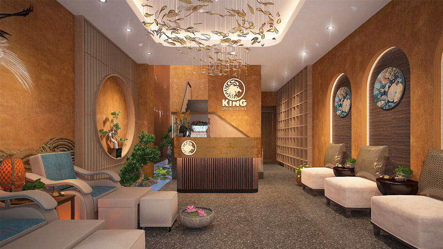 Nâng tầm không gian trải nghiệm cho Spa khi ứng dụng sơn cát nghệ thuật Ứng dụng sơn cát màu nâu cho spa