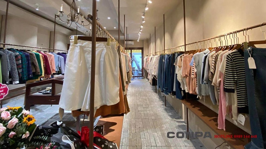 Cửa hàng thời trang Minial ứng dụng sơn bê tông