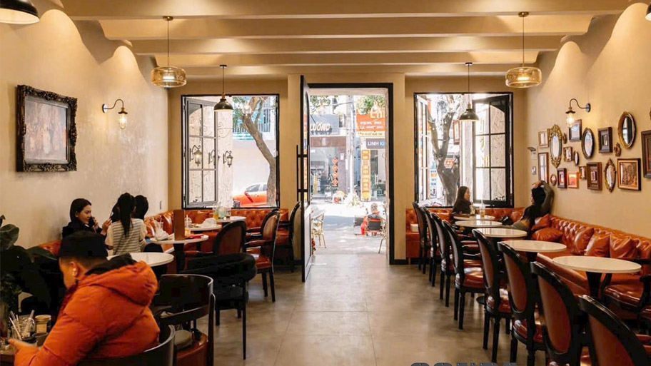 Lucie Coffee ứng dụng sơn hiệu ứng bê tông