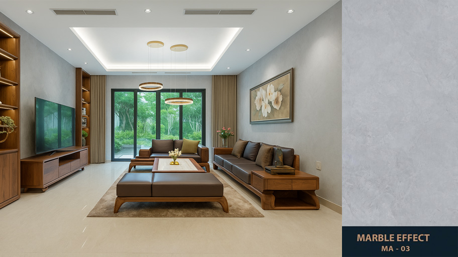 Đắm chìm với bảng màu sơn hiệu ứng Marble cực mãn nhãn Mẫu công trình ứng dụng sơn Marble Effect mã 03