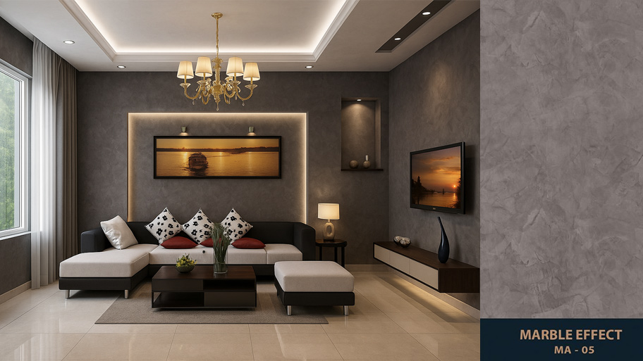 Đắm chìm với bảng màu sơn hiệu ứng Marble cực mãn nhãn Mẫu công trình ứng dụng sơn Marble Effect mã 05