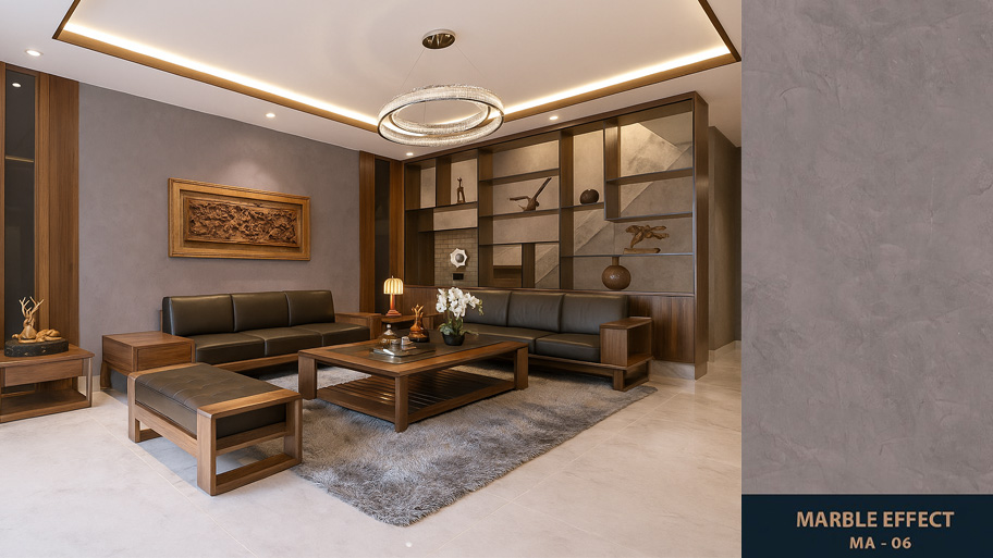 Đắm chìm với bảng màu sơn hiệu ứng Marble cực mãn nhãn Mẫu công trình ứng dụng sơn Marble Effect mã 06