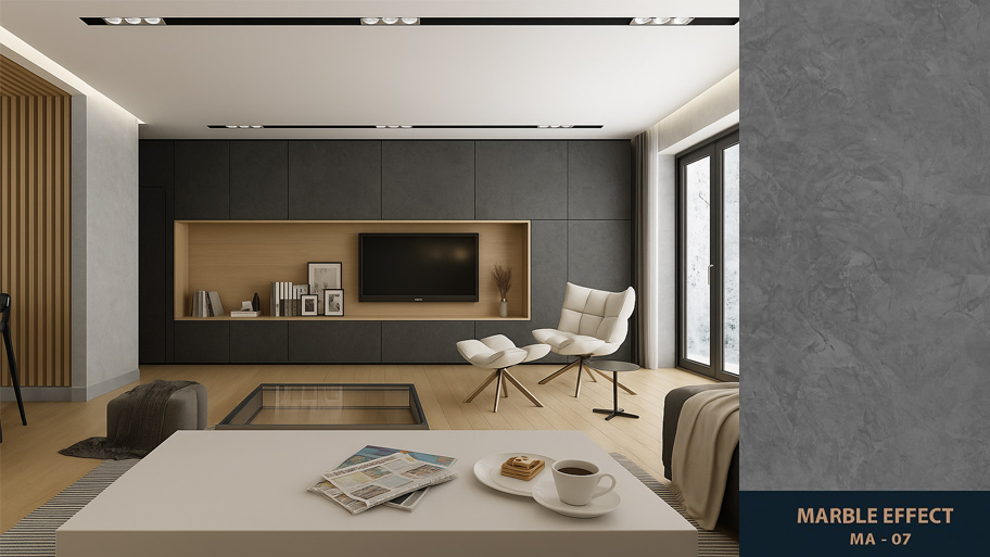 Đắm chìm với bảng màu sơn hiệu ứng Marble cực mãn nhãn Mẫu công trình ứng dụng sơn Marble Effect mã 07