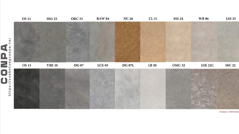 Mẫu màu sơn bê tông phù hợp tiệm bánh