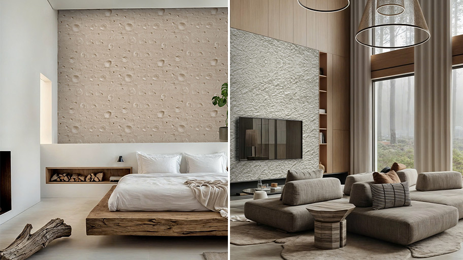 Sơn earth color là gì? Đặc điểm, cấu tạo & phân loại sơn Mẫu phòng khách ứng dụng sơn hiệu ứng Earth Color