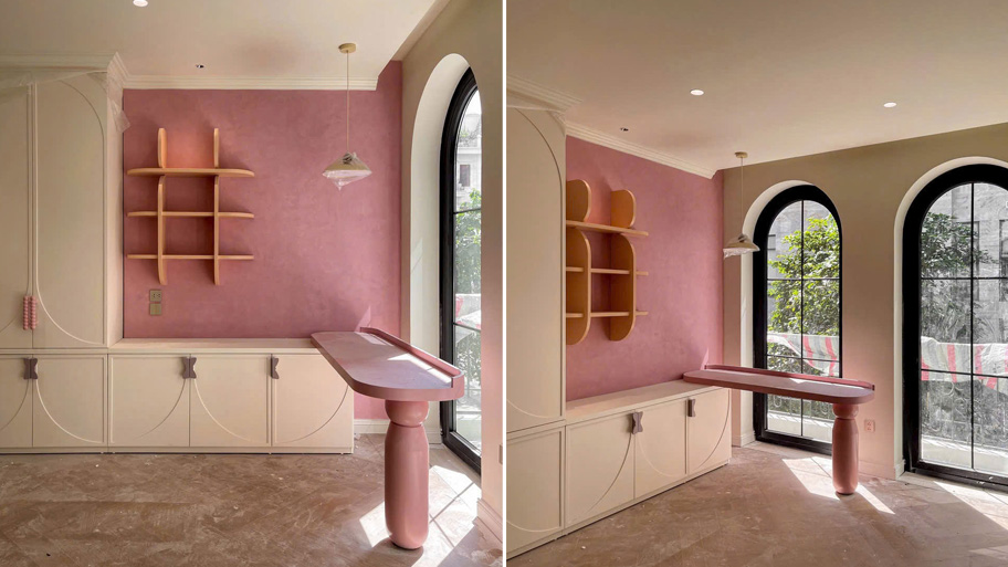 Mẫu tường nội thất ứng dụng sơn Marble Effect