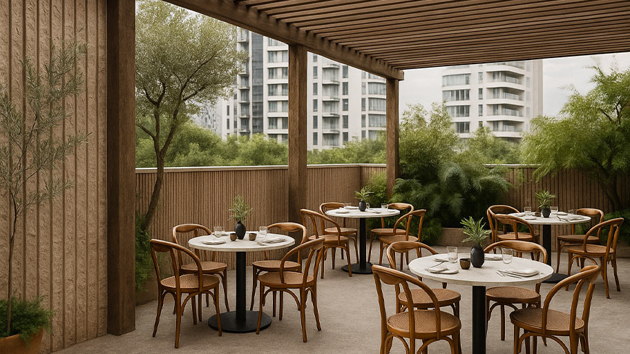 Những công trình nhà hàng độc đáo sử dụng sơn earth color Nhà hàng Bắc Âu ứng dụng sơn EC