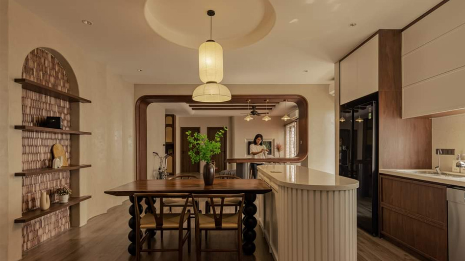 Ứng dụng sơn hiệu ứng Marble Effect trong thiết kế nội thất 2025 Nội thất phòng bếp ứng dụng sơn Marble Effect