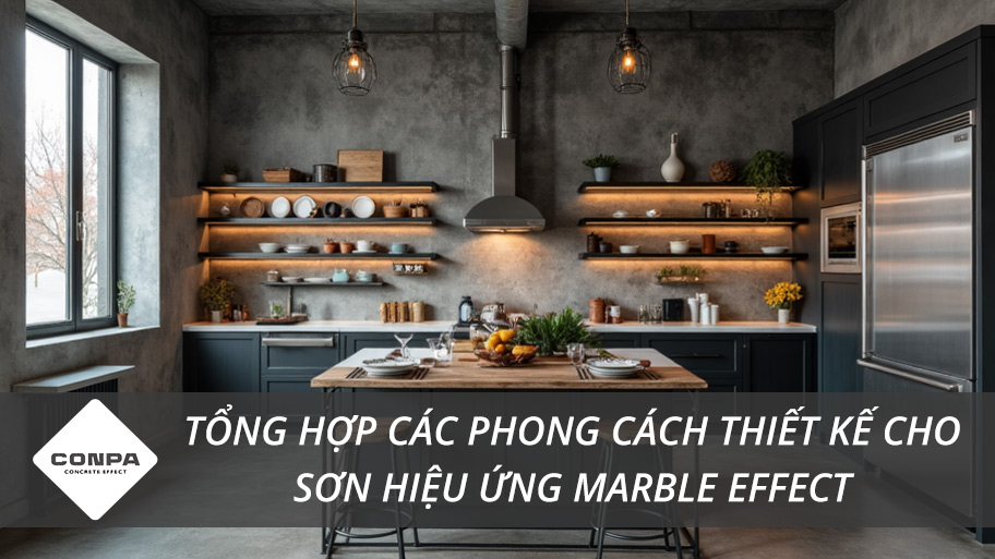 Phong cách thiết kế cho sơn hiệu ứng Marble