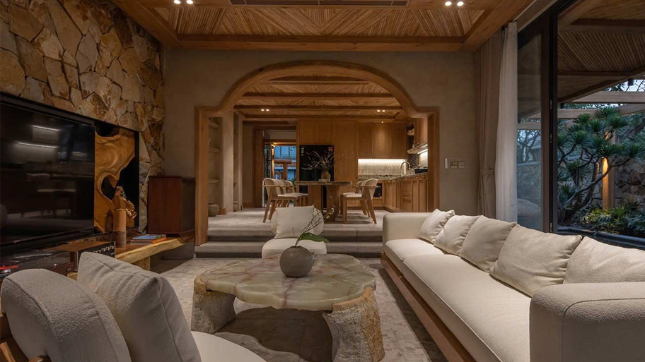 Phong cách thiết kế Wabi Sabi kết hợp sơn Marble Effect