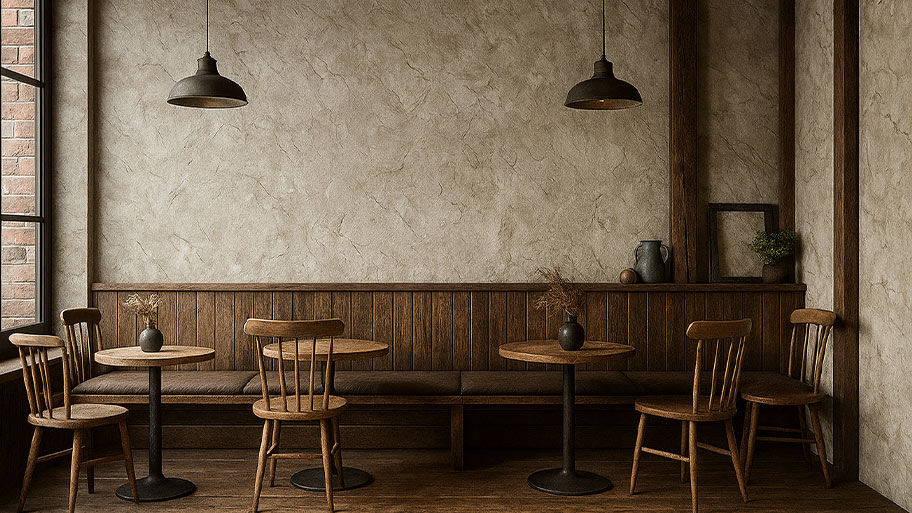 Ứng dụng sơn earth color cho công trình quán cafe hiện nay Quán cafe phong cách Rustic ứng dụng sơn Earth Color