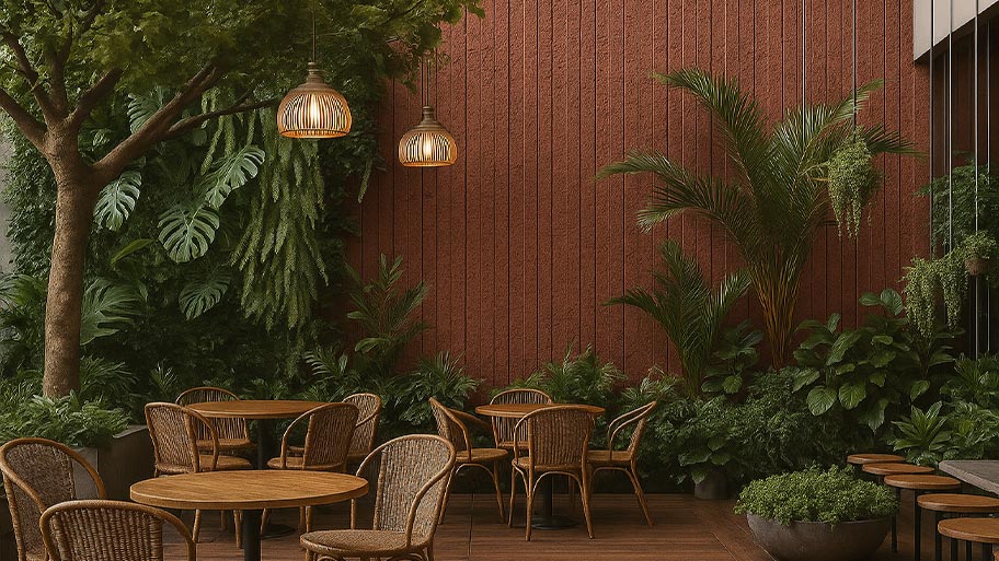 Báo giá sơn Earth Color - Bảng giá thi công trọn gói mới nhất 2025 Quán cafe phong cách thiên nhiên sử dụng sơn Earth Color