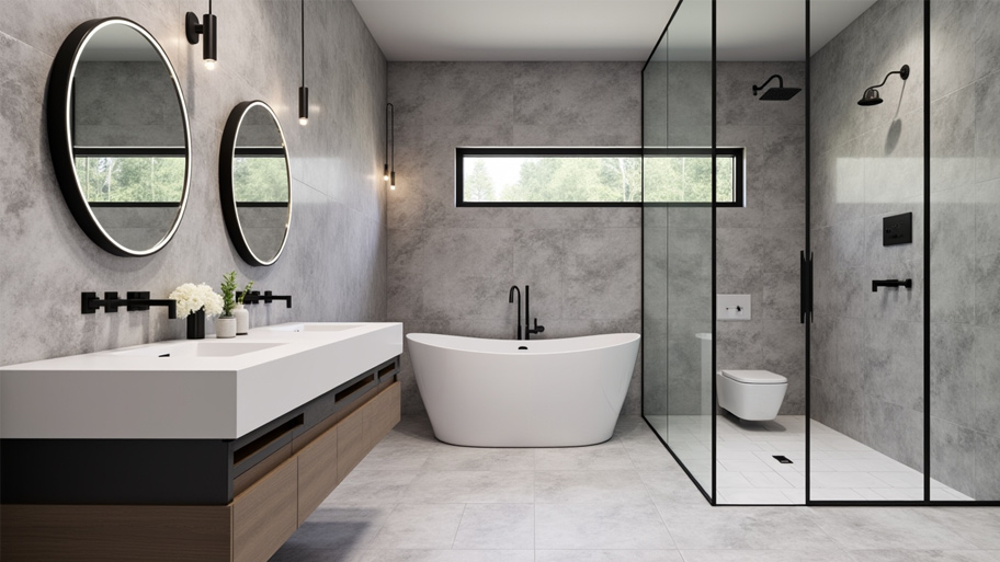 Ứng dụng sơn hiệu ứng Marble Effect trong thiết kế nội thất 2025 Sử dụng sơn Marble Effect cho phòng tắm
