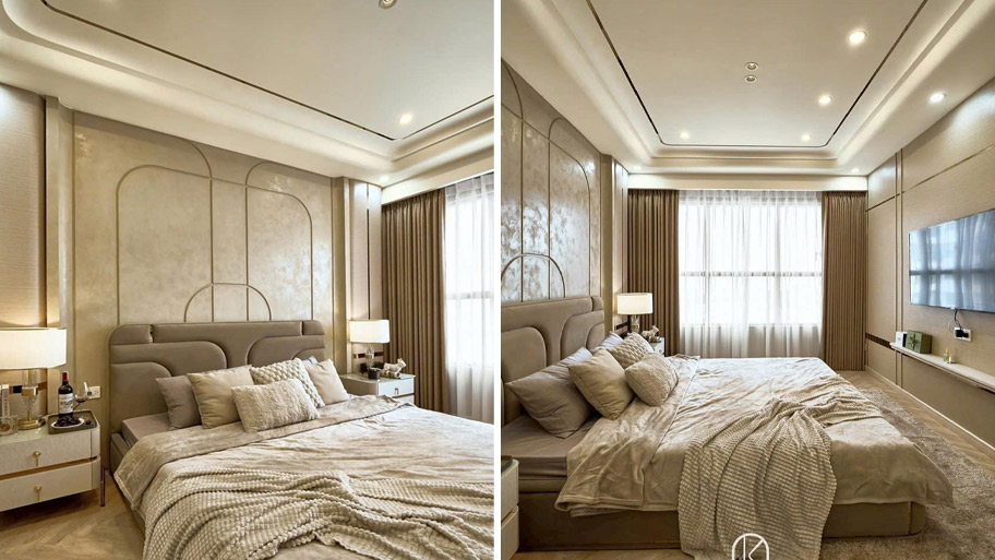 Ứng dụng sơn hiệu ứng Marble Effect trong thiết kế nội thất 2025 Ứng dụng sơn hiệu ứng Marble Effect trong thiết kế nội thất phòng ngủ