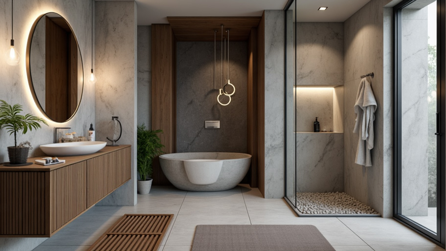 Ứng dụng sơn hiệu ứng Marble Effect trong thiết kế nội thất 2025 Ứng dụng sơn Marble Effect trong thiết kế nội thất phòng tắm