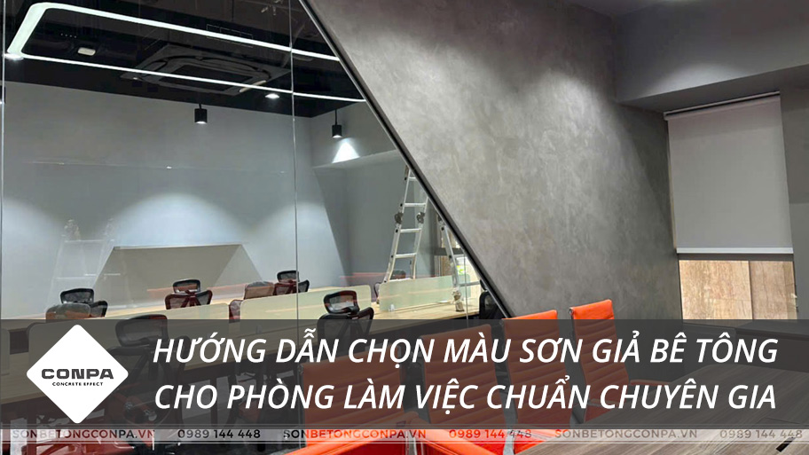 Màu sơn giả bê tông cho văn phòng