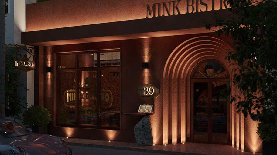 Sử dụng sơn giả bê tông cho phần ngoại thất nhà hàng Mink Bistro