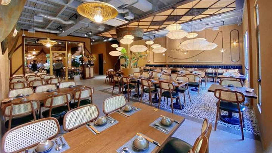 Sử dụng sơn giả bê tông trong nhà hàng The Thái Cuisine