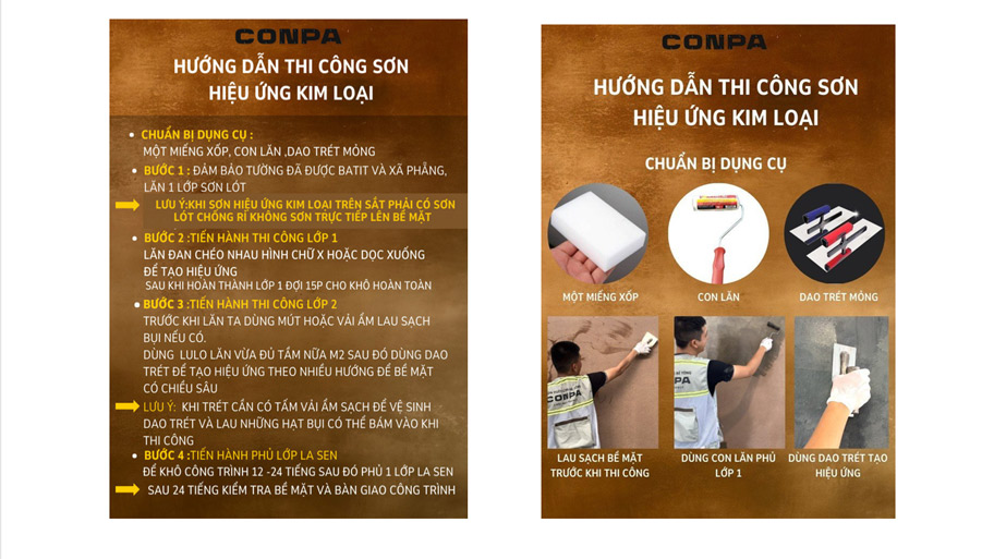 Chiêm ngưỡng vẻ đẹp của catalogue map màu sơn hiệu ứng kim loại Quy trình thi công sơn hiệu ứng kim loại