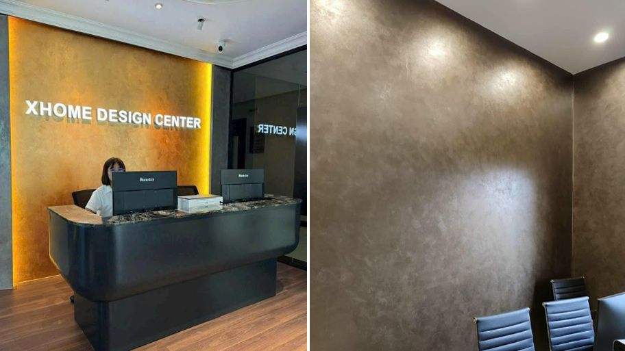 Tường sử dụng sơn hiệu ứng kim loại