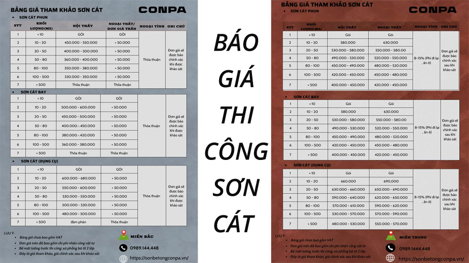 Giá sơn cát conpa