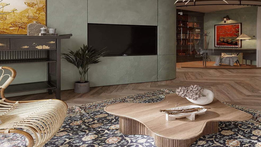 Lợi ích khi sử dụng sơn cát trong phòng khách