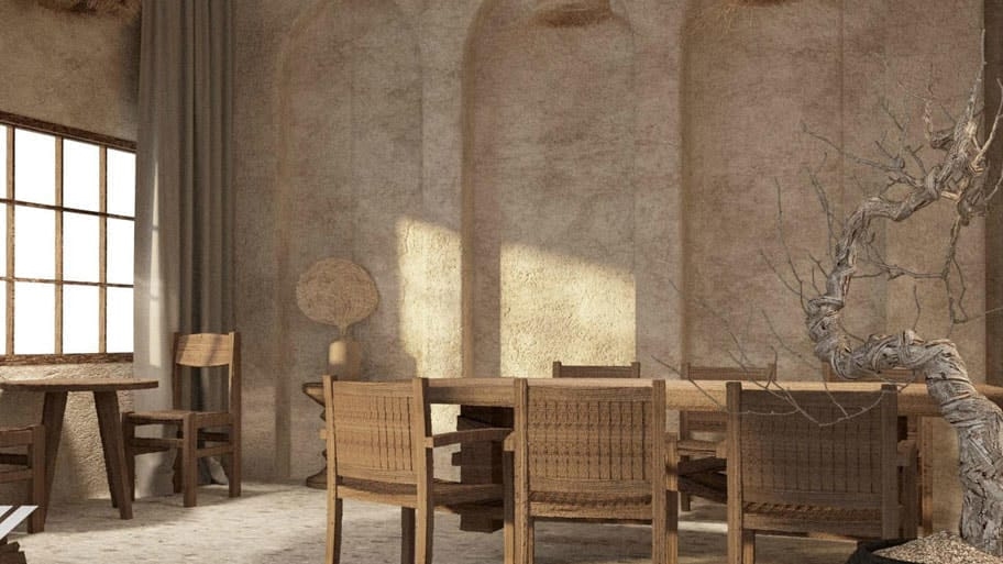 Phòng khách sử dụng sơn cát nghệ thuật