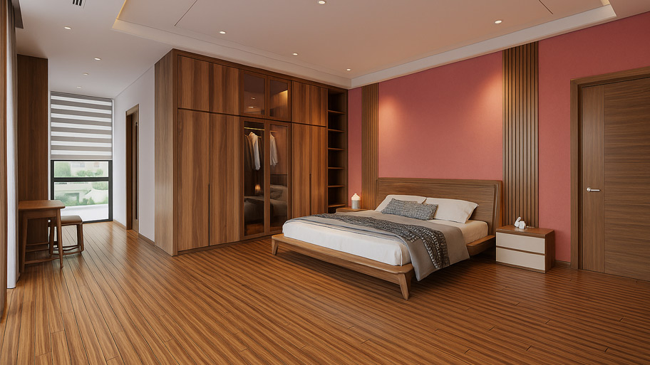 Phòng ngủ sử dụng sơn cát đẹp mê ly