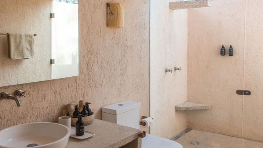 Phòng tắm sử dụng sơn cát đẹp mê ly