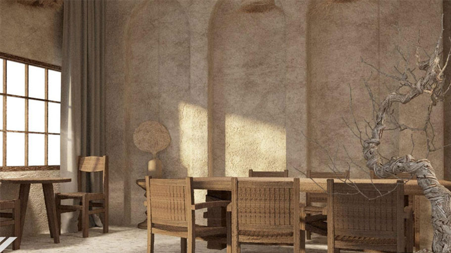 Sử dụng sơn cát trong phong cách mộc mạc