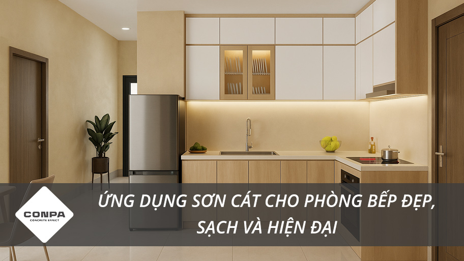 Ứng dụng sơn cát cho phòng bếp
