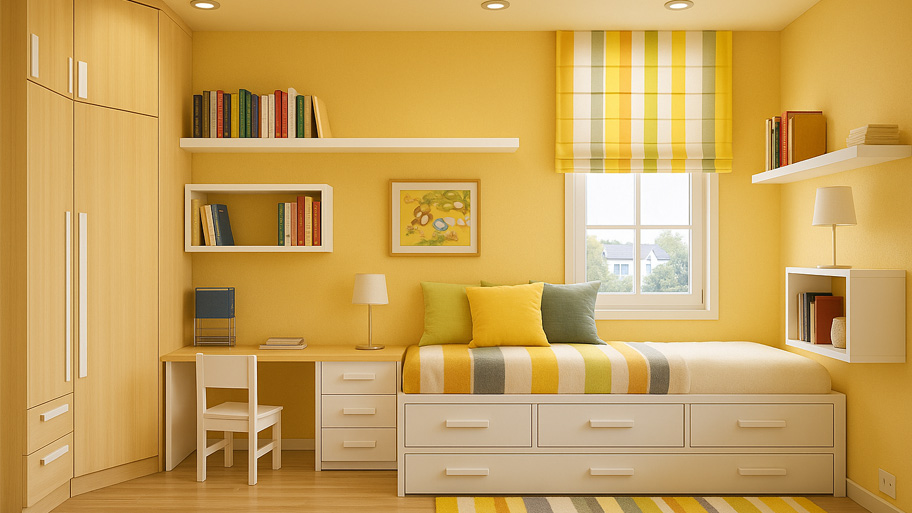 Ứng dụng sơn cát cho phòng ngủ đẹp độc đáo