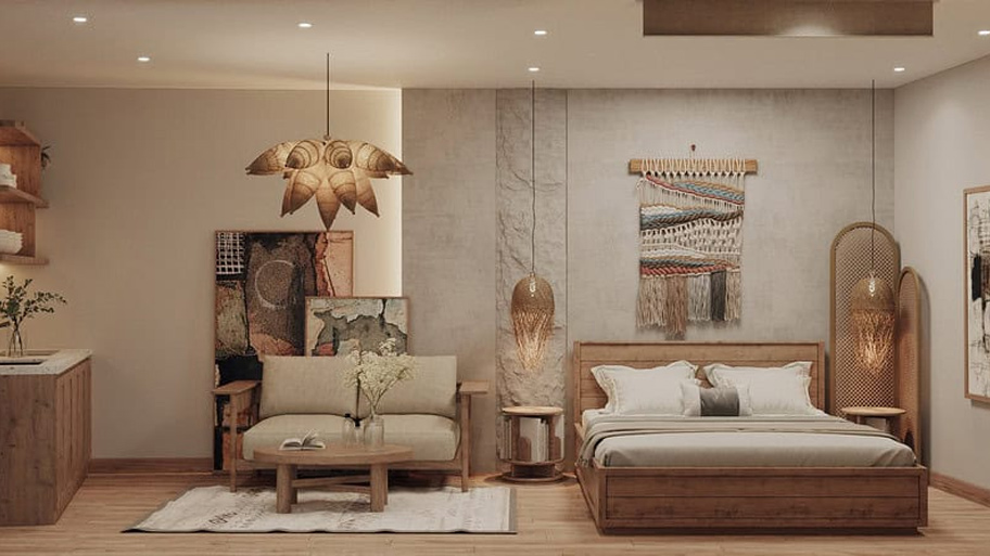 Homestay sử dụng sơn cát trong phòng ngủ