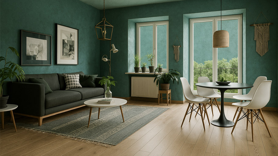 Phong cách Bắc Âu kết hợp màu sơn cát hợp mệnh Thủy