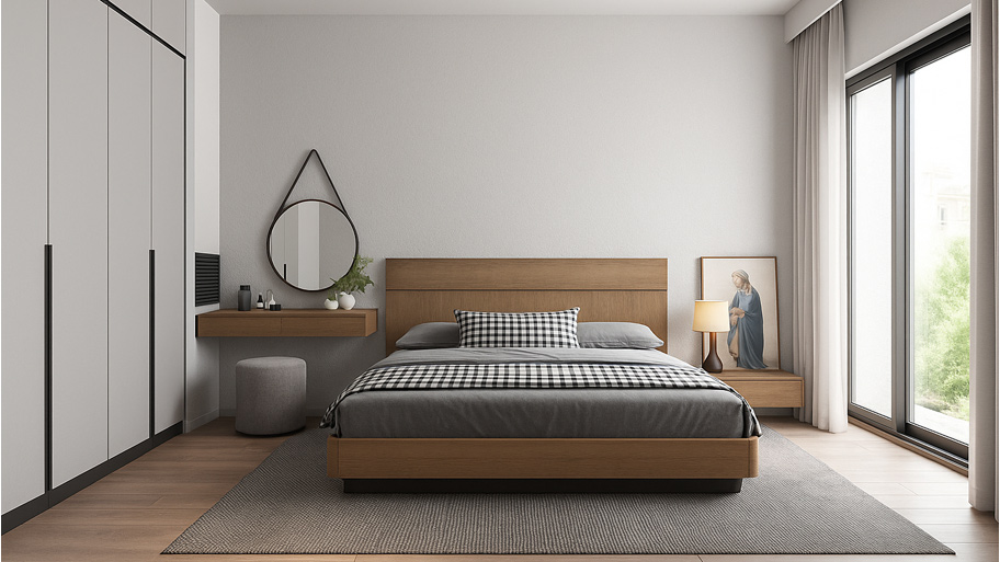 Phòng ngủ sử dụng màu sơn cát hợp mệnh Kim