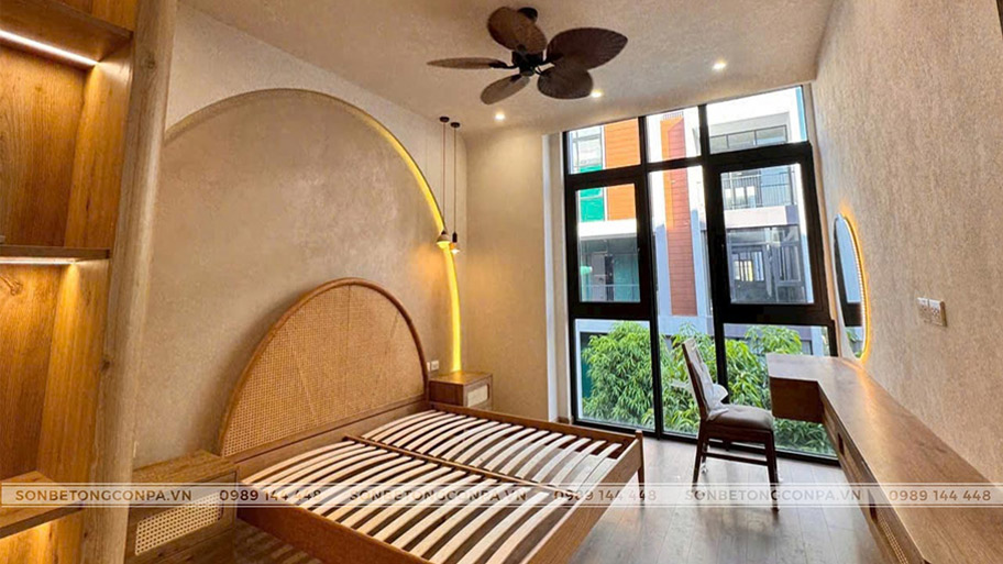 Sử dụng sơn cát trong phòng ngủ đẹp