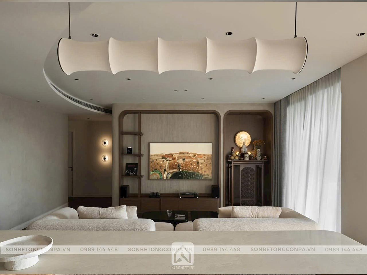 Độc đáo và ấn tượng với không gian căn hộ ứng dụng sơn hiệu ứng