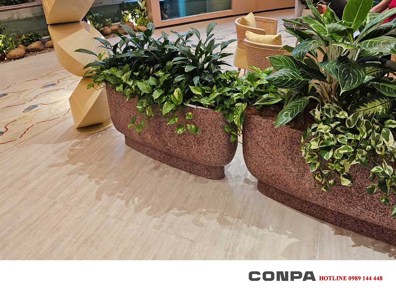 Phú Long ứng dụng sơn đá Conpa Độc đáo với sơn đá ứng dụng cho nội thất