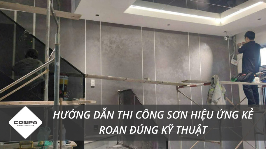 Thi công sơn hiệu ứng kẻ roan