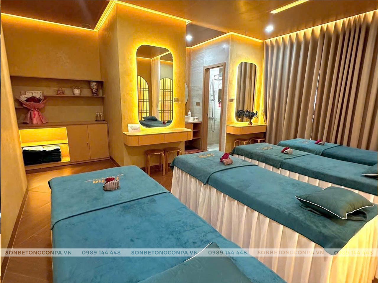 Không gian phòng massage Tin Tin Spa thiết kế ấm cúng, sang trọng