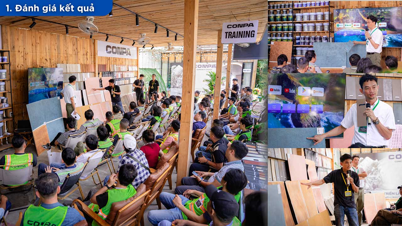 TỔNG HỢP CÁC HOẠT ĐỘNG CONPA VIỆT NAM 2025 Đánh giá kết quả thi công sơn bê tông và trao đổi kinh nghiệm thực tế tại Conpa Training Course
