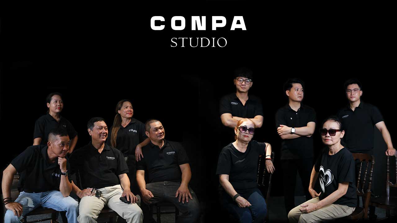 TỔNG HỢP CÁC HOẠT ĐỘNG CONPA VIỆT NAM 2025 Chân dung đội ngũ Conpa Studio với concept nền đen, thể hiện sự chuyên nghiệp và tinh thần thương hiệu