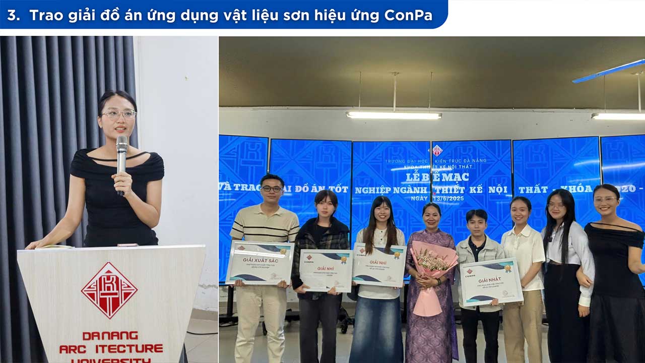 TỔNG HỢP CÁC HOẠT ĐỘNG CONPA VIỆT NAM 2025 Tác phẩm tranh nghệ thuật sử dụng sơn hiệu ứng ConPa trong cuộc thi “Màu và Chất” tại trường đại học