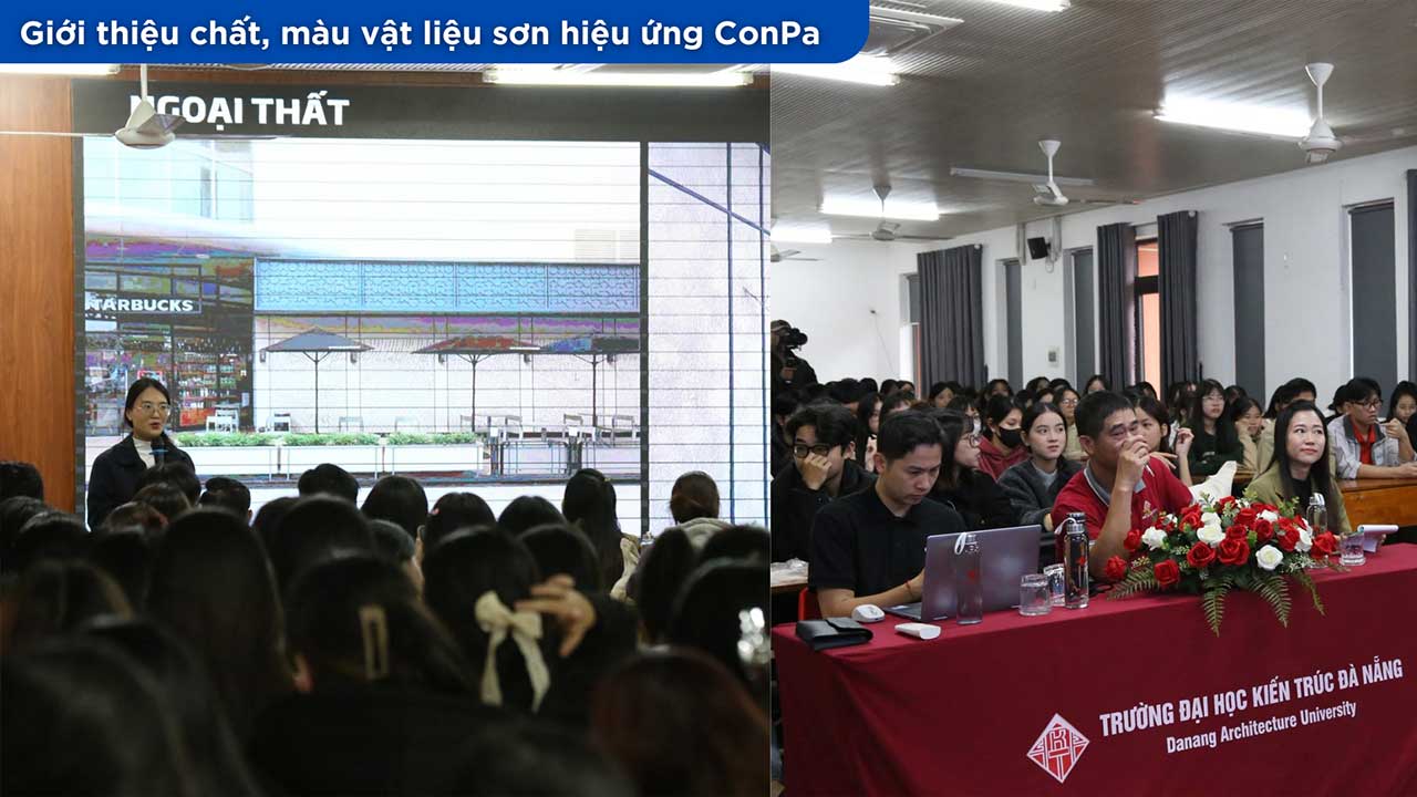 TỔNG HỢP CÁC HOẠT ĐỘNG CONPA VIỆT NAM 2025 Hoạt động trường Đại học Xây dựng Hà Nội với workshop sáng tạo không gian bằng sơn hiệu ứng ConPa