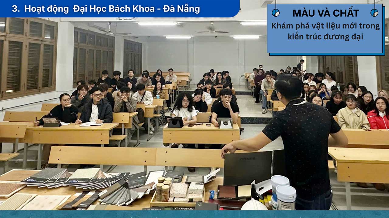 TỔNG HỢP CÁC HOẠT ĐỘNG CONPA VIỆT NAM 2025 Sinh viên thực hành pha màu và thi công sơn hiệu ứng CONPA tại workshop